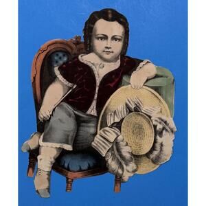 "Little Charlie, the Prize Boy" Victorian Color Paper Scrap